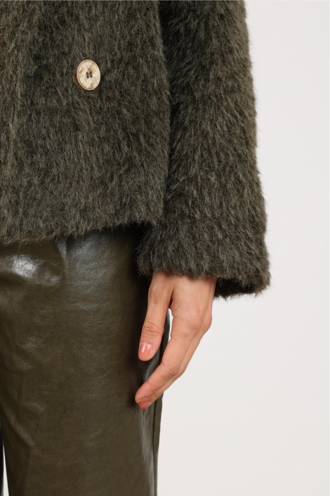 Nukus groene dames jas | Close up