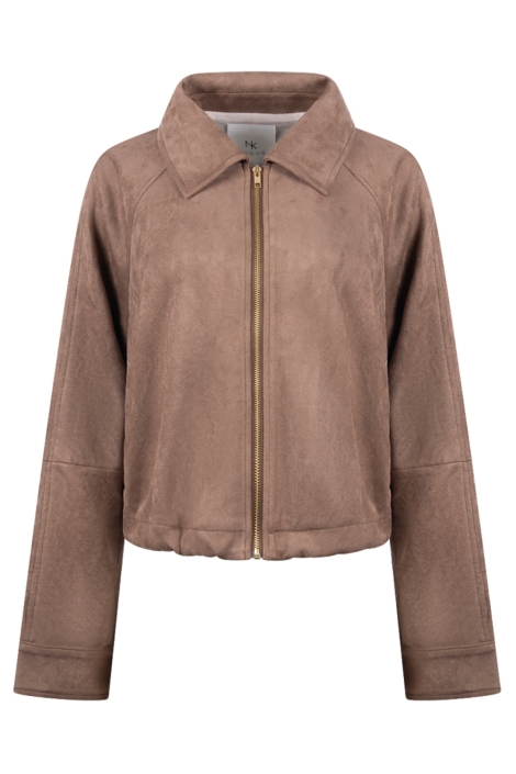 Nukus taupe dames jas | Vooraanzicht