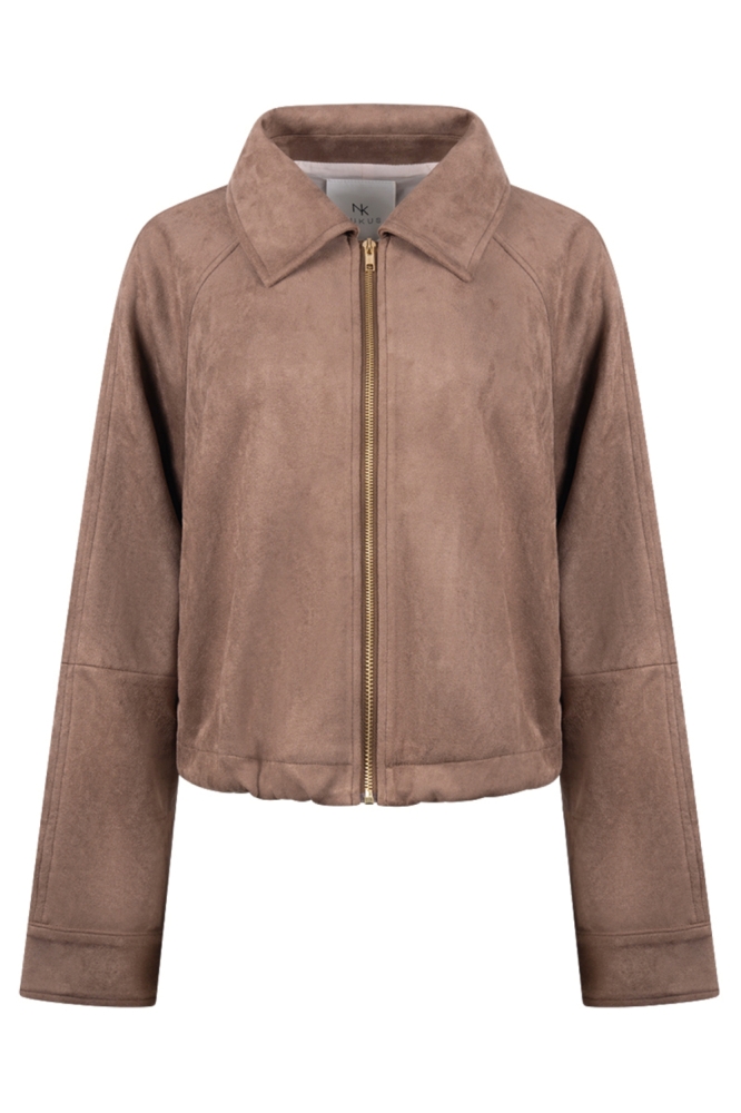 Nukus taupe dames jas | Vooraanzicht