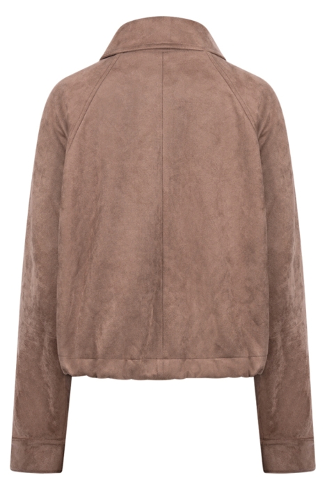 Nukus taupe dames jas | Achteraanzicht