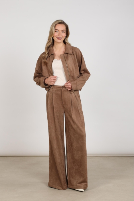 Nukus taupe dames jas | Model