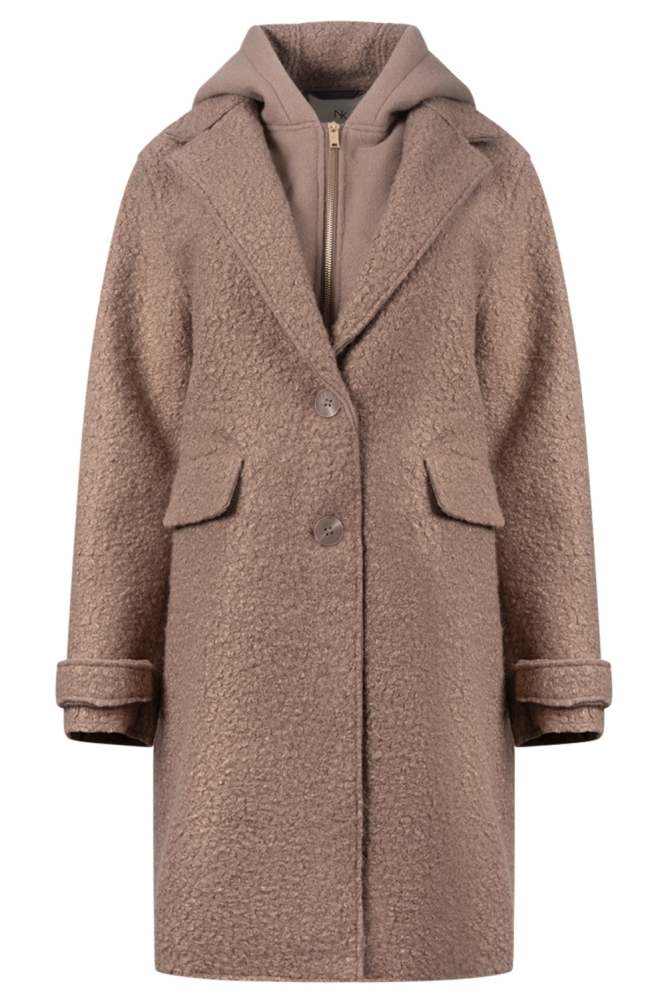Nukus taupe dames jas | Vooraanzicht
