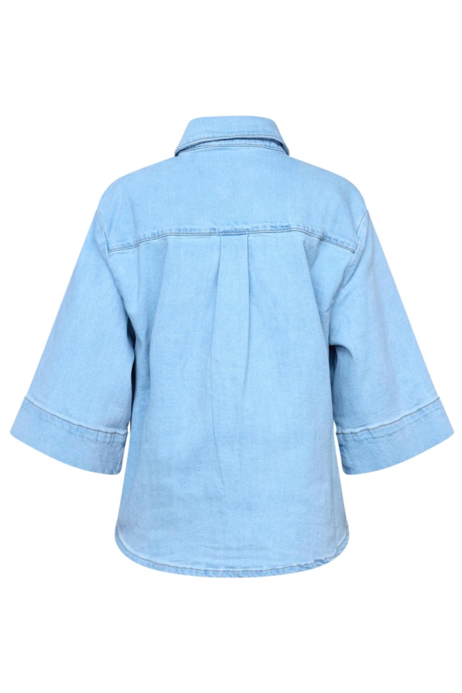 SisterS point blauwe dames blouse | Achteraanzicht