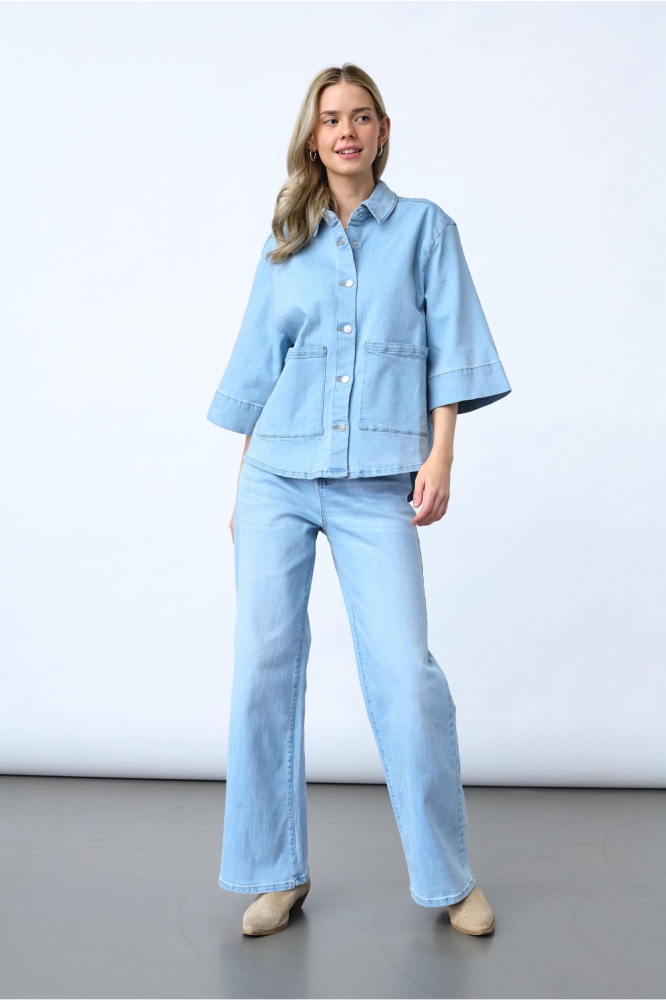 SisterS point blauwe dames blouse | Model