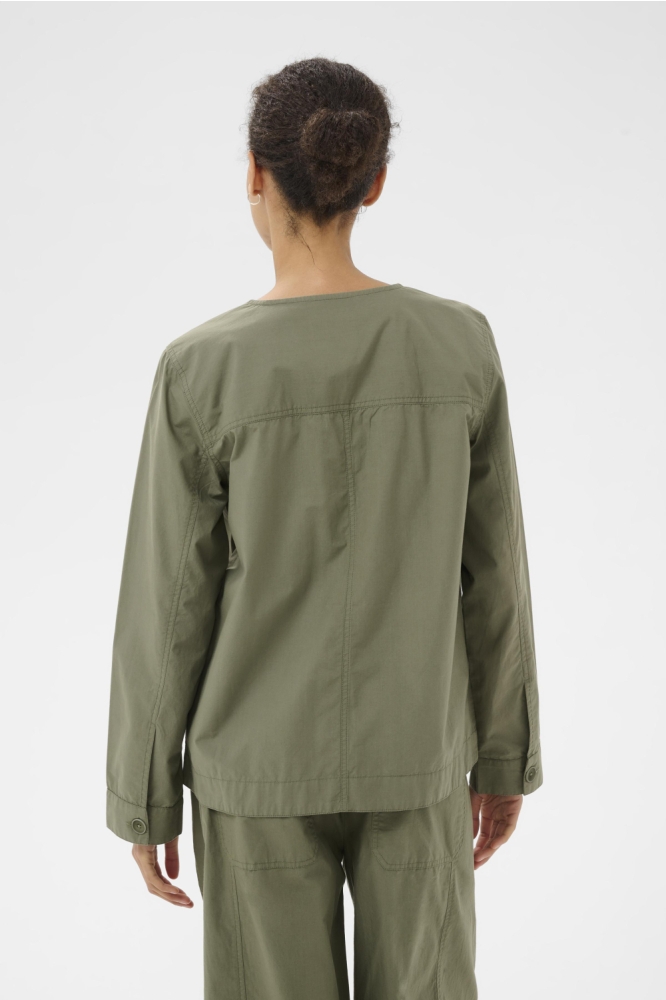 Part Two groene dames blazer | Model achteraanzicht