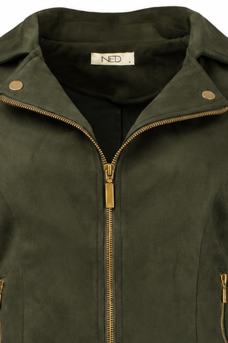 NED groene dames jas | Close up