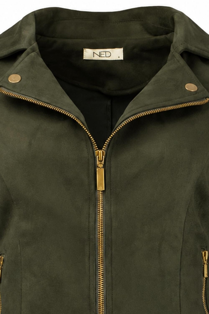 NED groene dames jas | Close up