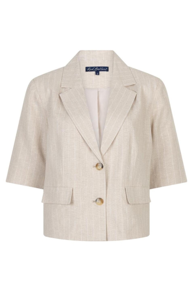 Red Button beige dames blazer | Vooraanzicht