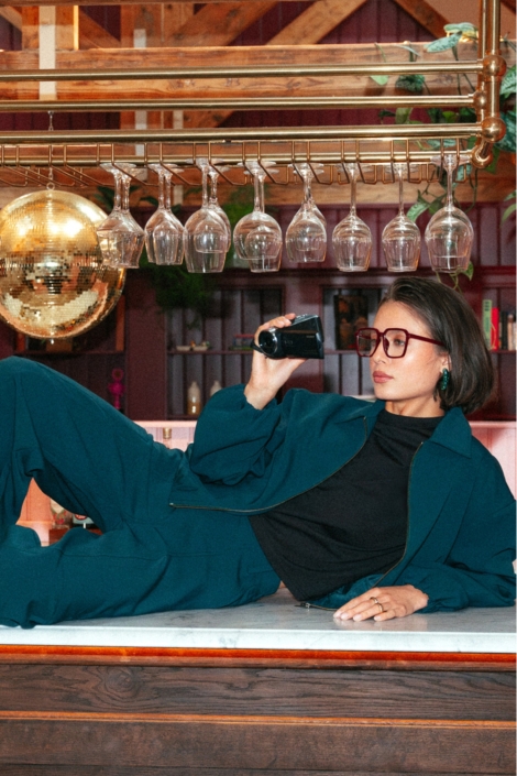 Fluresk groene dames blazer | Sfeerbeeld, In situatie