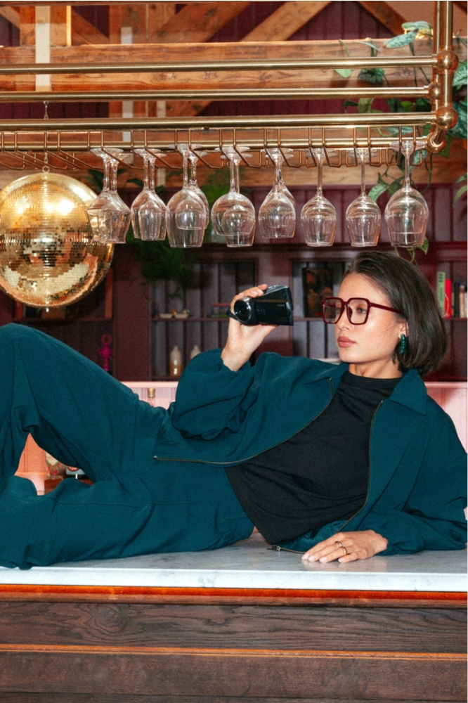 Fluresk groene dames blazer | Sfeerbeeld, In situatie