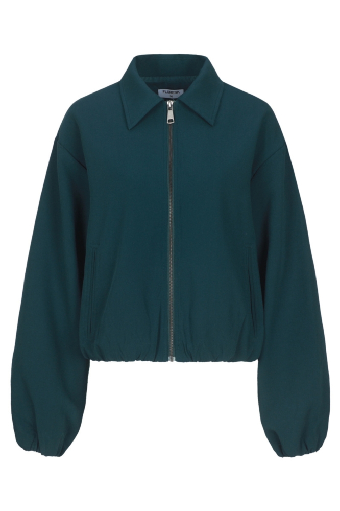 Fluresk groene dames blazer | Vooraanzicht