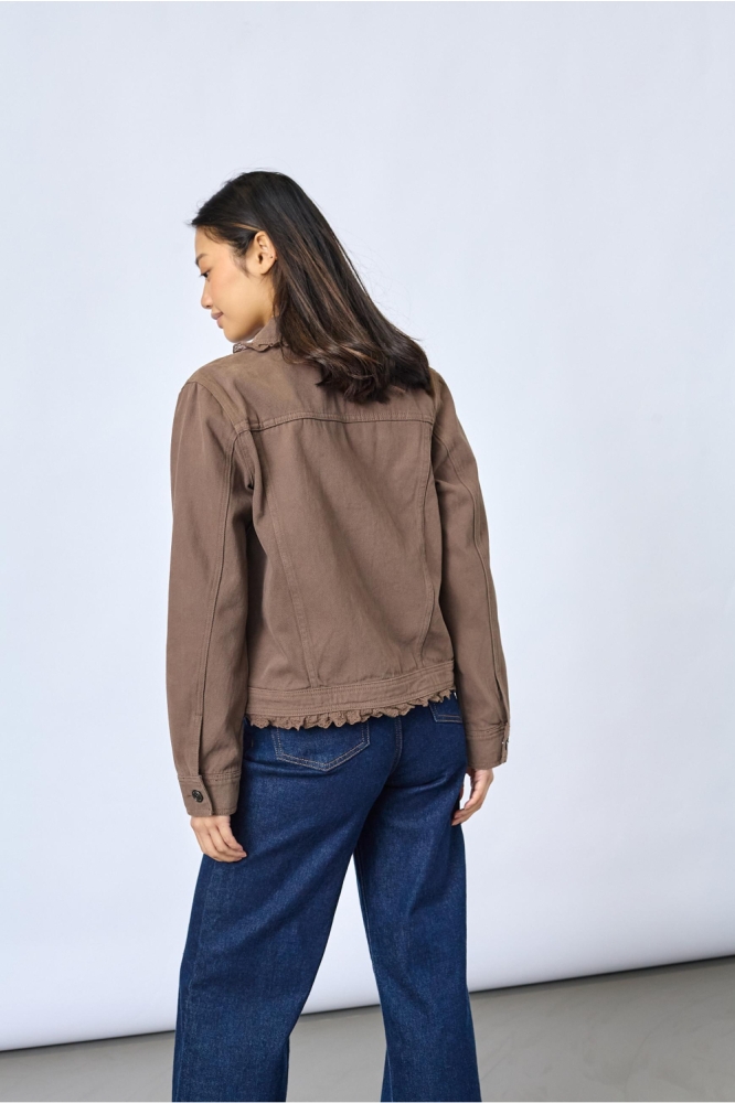 SisterS point bruine dames jas | Model achteraanzicht