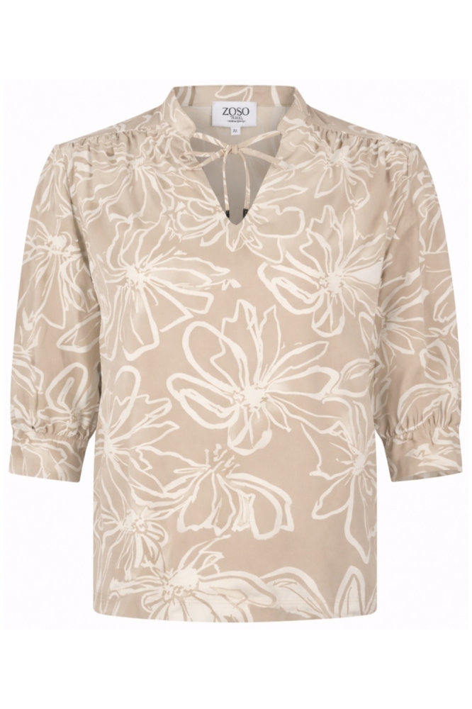 Zoso zand dames t-shirt | Vooraanzicht
