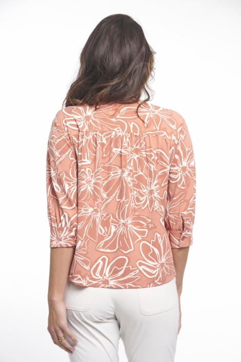 Zoso roze dames t-shirt | Model achteraanzicht