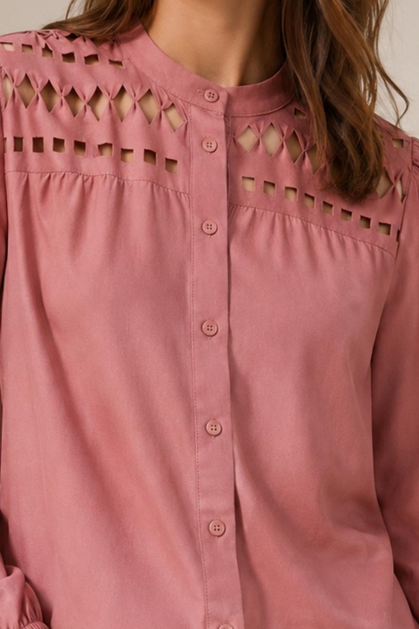 Zoso roze dames blouse | Close up