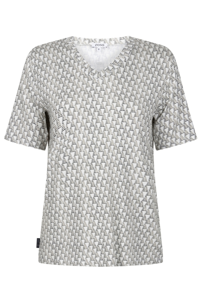 Zoso beige dames t-shirt | Vooraanzicht