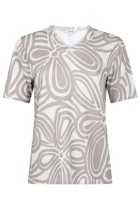 Zoso beige dames t-shirt | Vooraanzicht