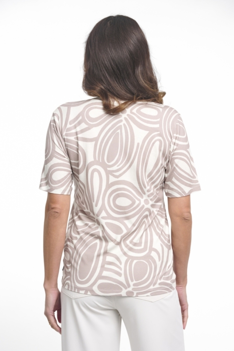 Zoso beige dames t-shirt | Model achteraanzicht