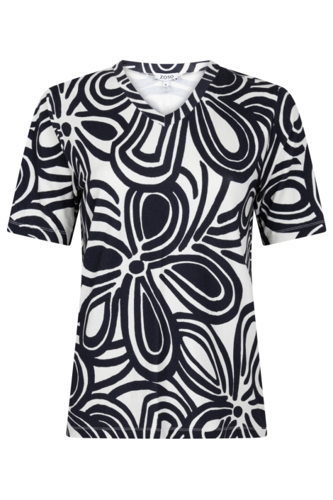 Zoso blauwe dames t-shirt | Vooraanzicht
