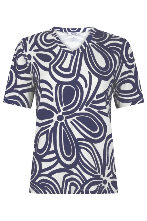 Zoso blauwe dames t-shirt | Vooraanzicht