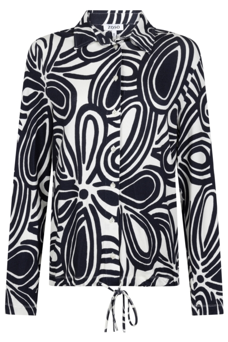 Zoso blauwe dames blouse | Vooraanzicht