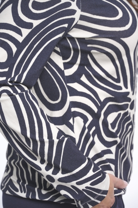 Zoso blauwe dames blouse | Close up