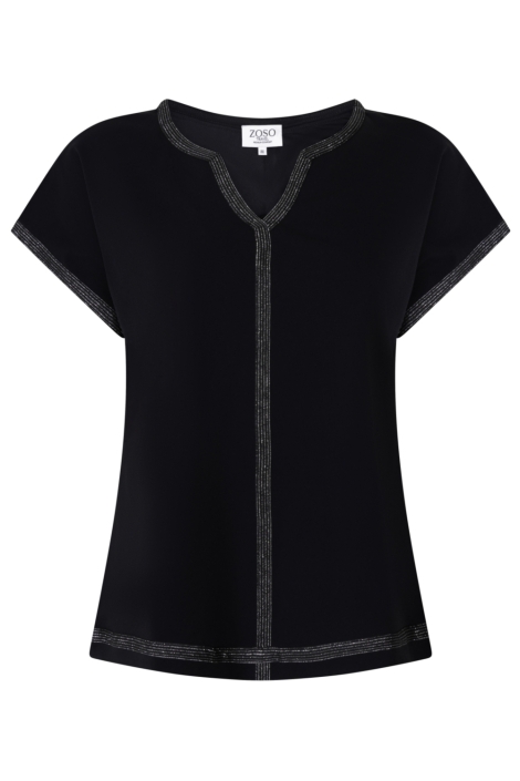 Zoso zwarte dames t-shirt | Vooraanzicht