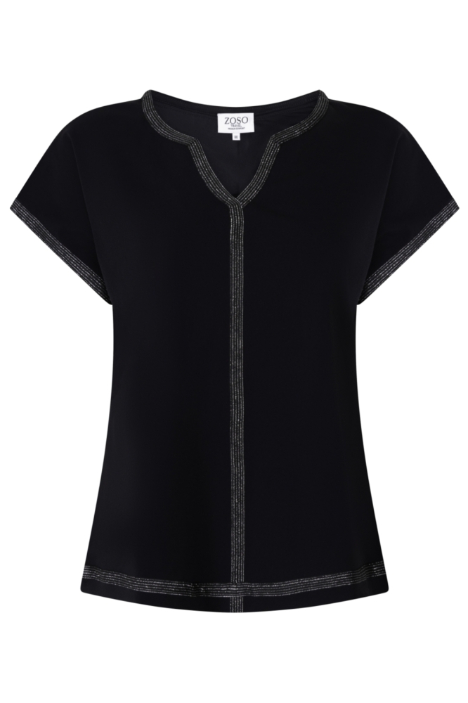 Zoso zwarte dames t-shirt | Vooraanzicht