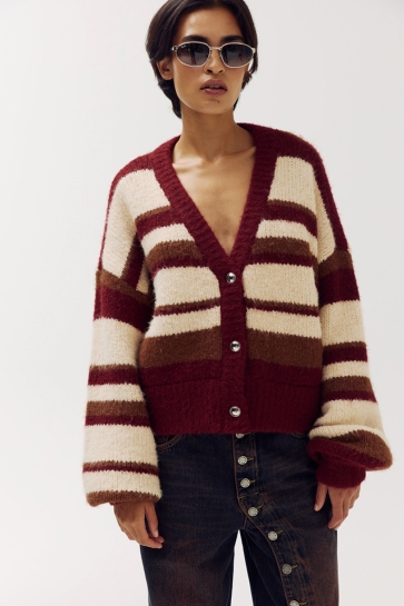 Harper & Yve Vest NOOR CA DW6W800 337 dark red stripe