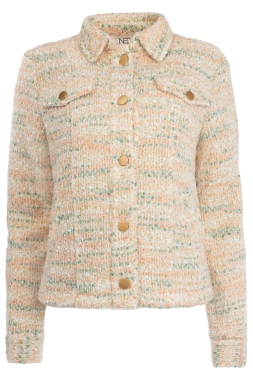 NED Vest GALUIM LS SALMON PINK LUREX TWEED 26S3 RP051 01 470 salmon pink