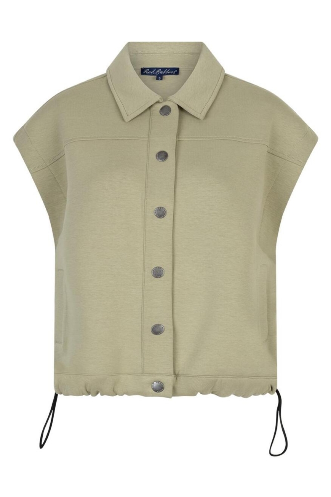 Red Button groene dames gilet | Vooraanzicht