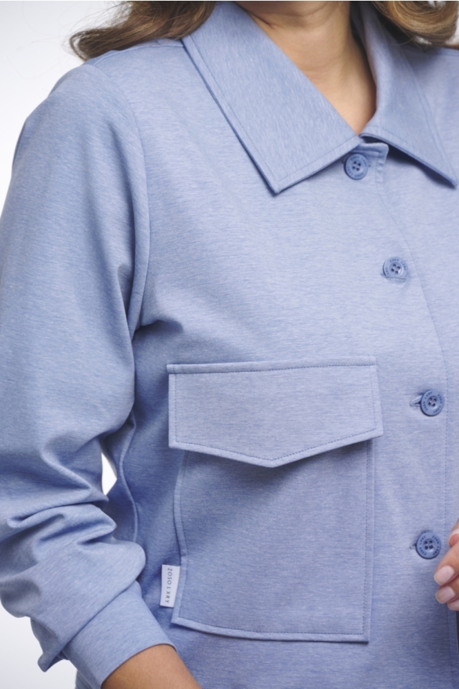 Zoso blauwe dames vest | Close up