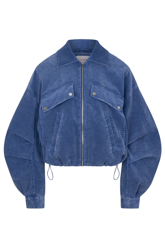 Studio Amaya blauwe dames jas | Vooraanzicht
