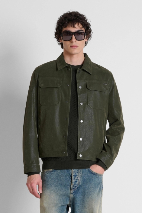 Antony Morato groene heren jas | Model vooraanzicht