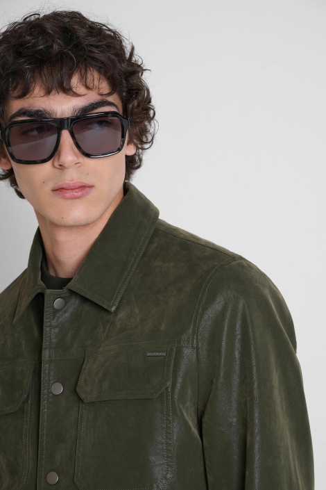 Antony Morato groene heren jas | Close up