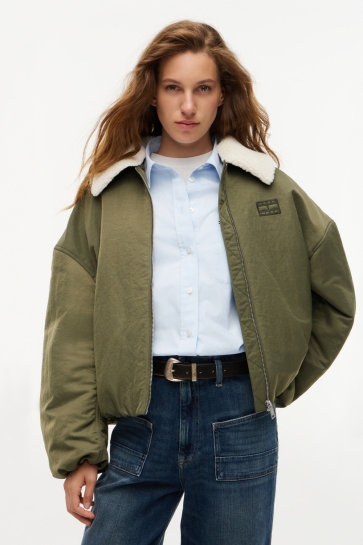 Tommy Jeans Jas TJW FUR COLLAR UTILI DW0DW23413 GY1 DARK GREENERY