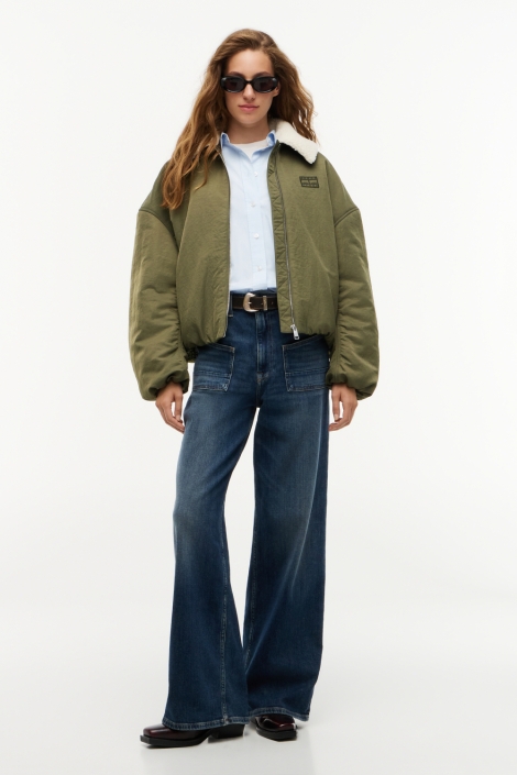 Tommy Jeans groene dames jas | Model
