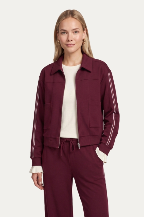 C&S The Label bordeaux dames vest | Model vooraanzicht