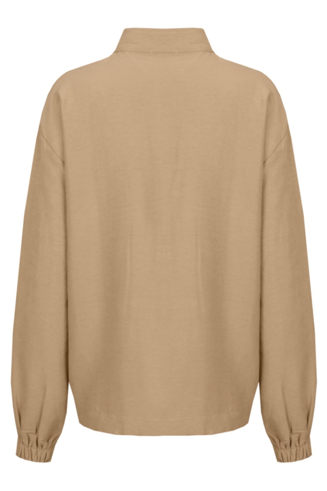 C&S The Label camel dames blouse | Achteraanzicht