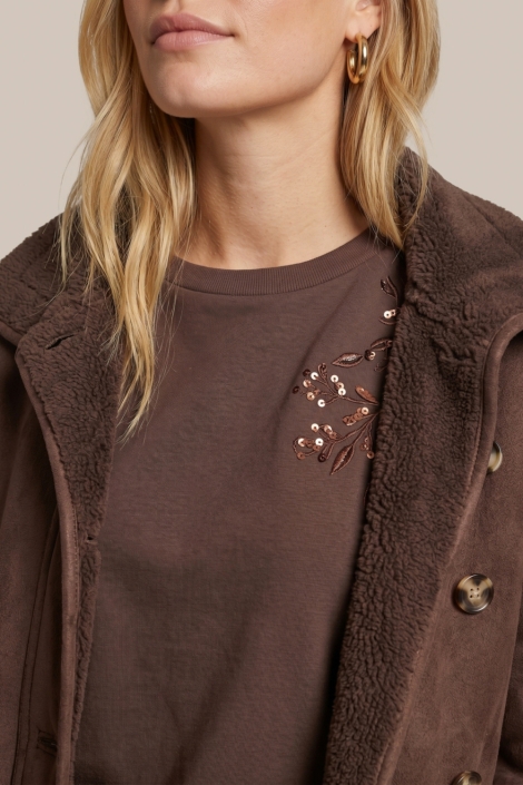C&S The Label bruine dames jas | Close up