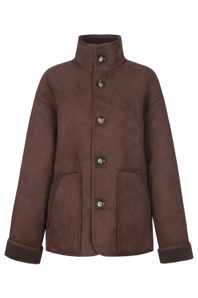 C&S The Label bruine dames jas | Vooraanzicht