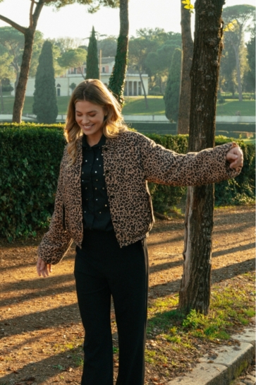 C&S The Label Jas ODILIA COAT 26NQH13 Black/Mocha Brown