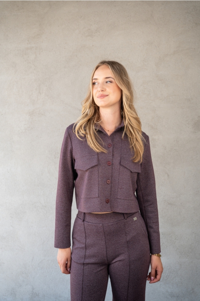 TQ Amsterdam bordeaux dames blazer | Model vooraanzicht
