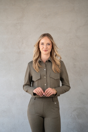 TQ Amsterdam Blazer FLEURK KNIT PINSTRIPE 26FW 00TQ098AP Khaki