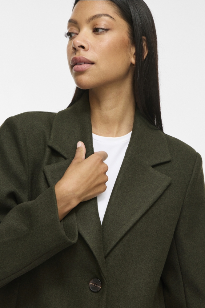 Vila groene dames jas | Close up