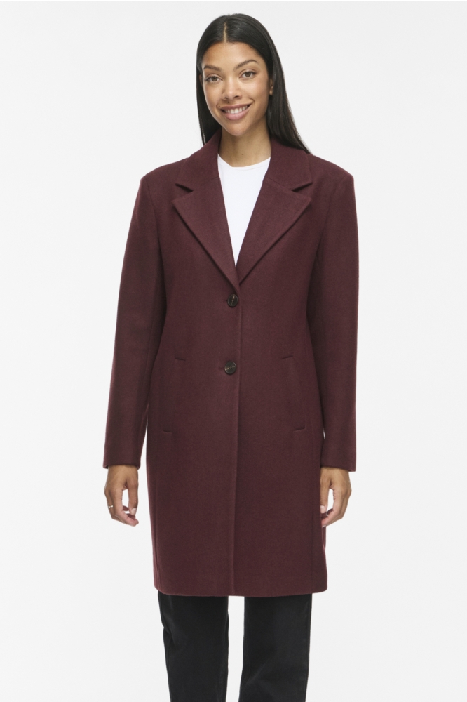Vila bordeaux dames jas | Model vooraanzicht