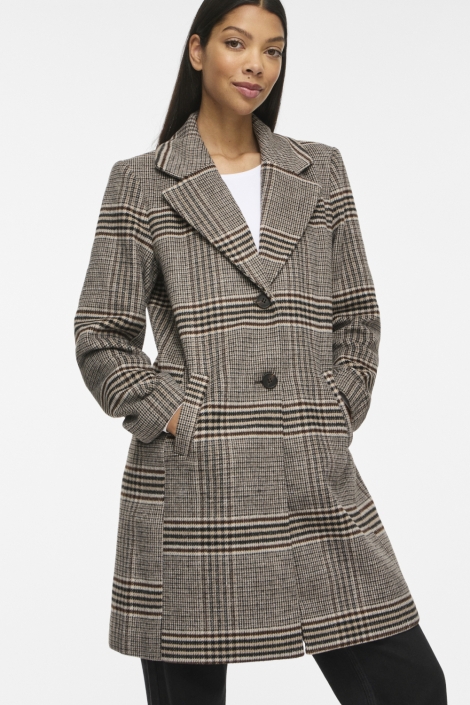 Vila bruine dames jas | Model vooraanzicht