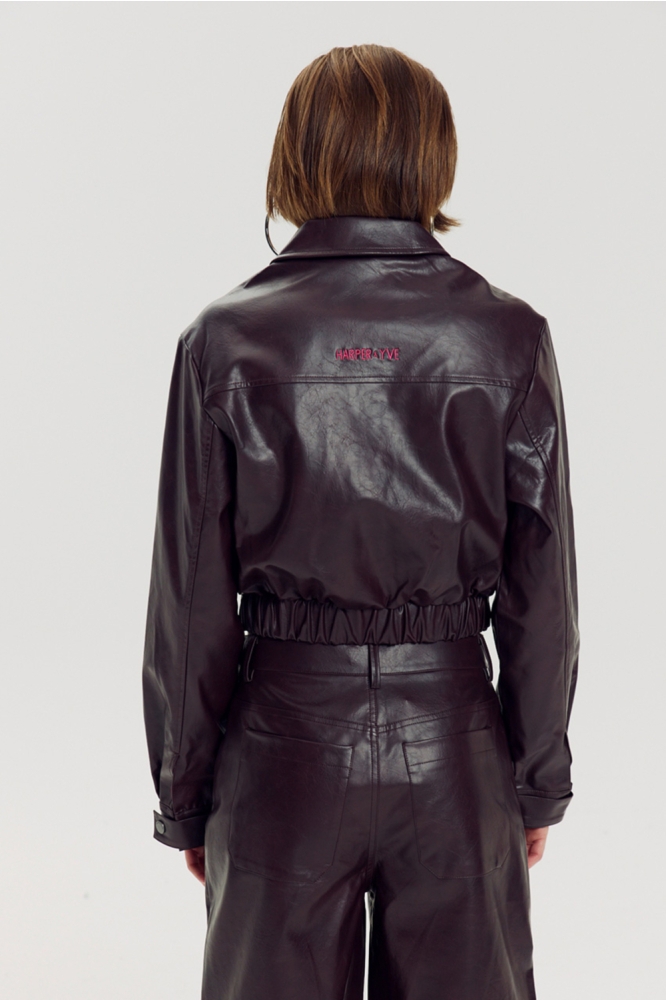 Harper & Yve blauwe dames jas | Model achteraanzicht