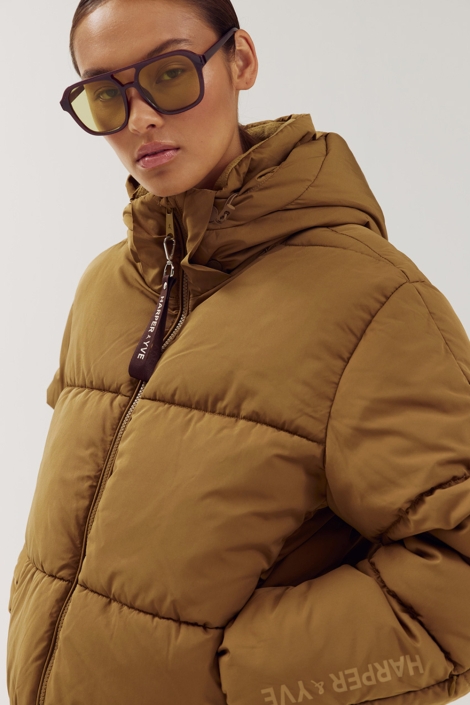 Harper & Yve groene dames jas | Close up