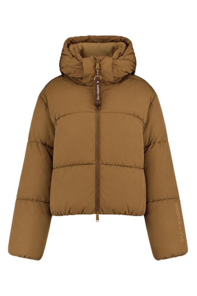 Harper & Yve groene dames jas | Vooraanzicht